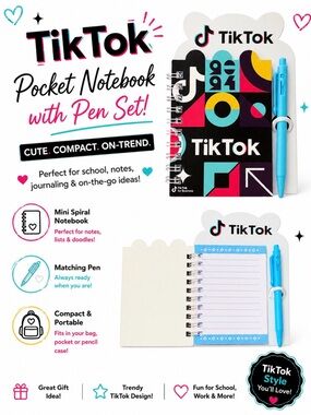 VIRAL TIK TOK POCKETSIZE MINI NOTEBOOK WITH PEN